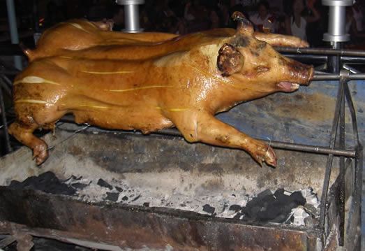 A pig on a spit