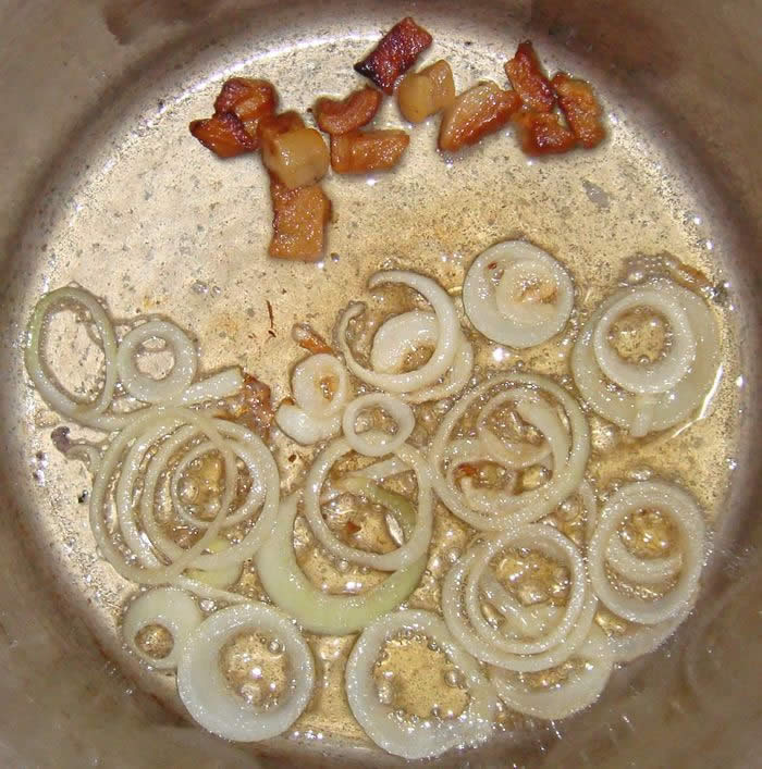 roast onions in the pot